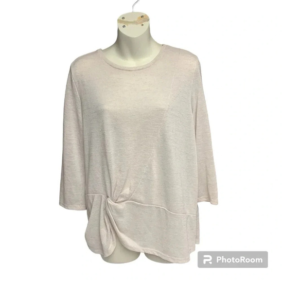 Peck & Peck light peach top size large cute front twist! - Picture 1 of 7